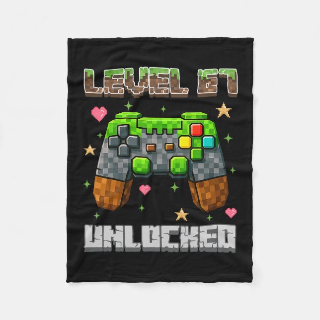 Cobertor De Velo Level 67 Unlocked Gaming School Meme Six Seven Boy (Frente)