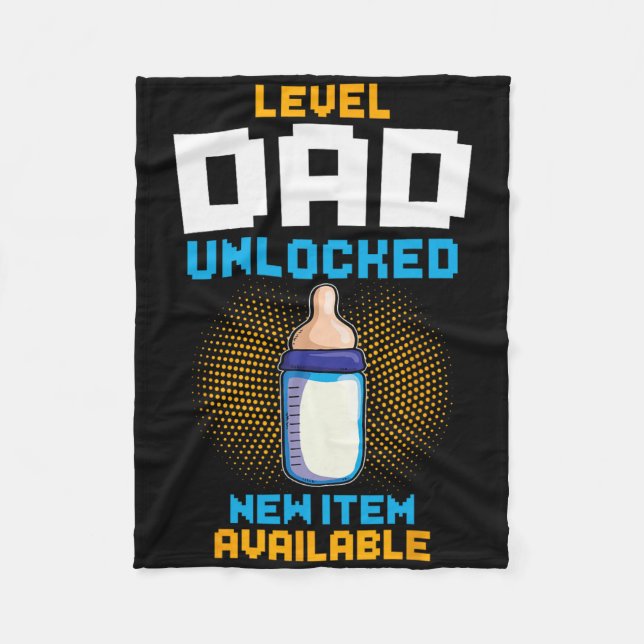 Cobertor De Velo Level Dad Unlocked Pregnancy Announcement Gamer Fa (Frente)