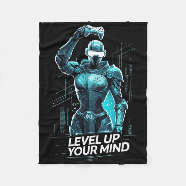 Cobertor De Velo Level Up Your Mind Ai Gamer  (Frente)