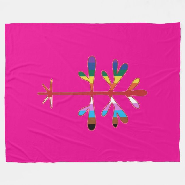 Cobertor De Velo Lg Fleece Blanket com Sapling Rock Pride do SImon (Frente (Horizontal))
