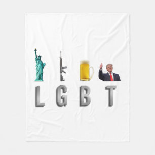 Cobertor De Velo LGBT - Liberty Guns Beer Trump 6