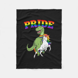 Cobertor De Velo Lgbt T-Rex Dinossaur Unicorn Orgulho gay Rainbow L