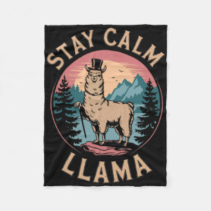 Cobertor De Velo Lhama Fique Calmo Alpaca Engraçado Na Montanha Cam