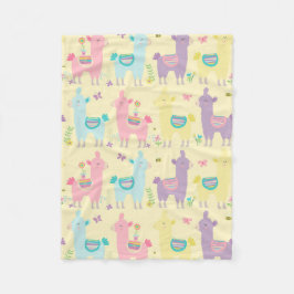 Cobertor De Velo Lhamas Rosa, Amarelo, Cuz Púrpura, Adorável