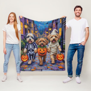 Cobertor De Velo Lhasa Apso Fazendo Trick-or-Treat em Fantasias de 