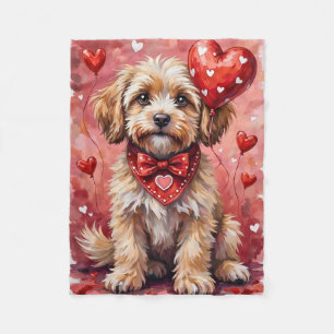 Cobertor De Velo Lhasa Apso no Dia dos Namorados Cachorro Sentado c