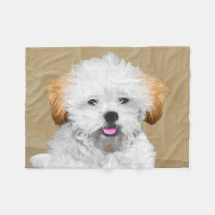 Cobertor De Velo Lhasa Apso Puppy Painting - Arte De Cachorro Origi