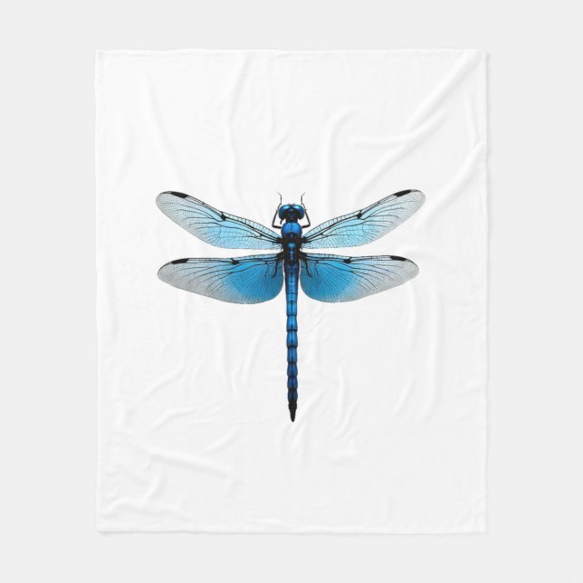 Cobertor De Velo Libélula Azul - Entusiasta de Insetos Animais da V (Frente)