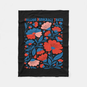 Cobertor De Velo Liberdade Democracia Verdade Sutil Floral Anti-tru