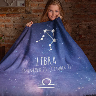 Cobertor De Velo Libra | Constelação Zodiac Personalizada