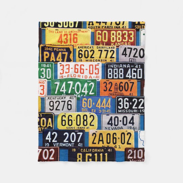 Cobertor De Velo License Plates por H. Wilson Smith (Frente)