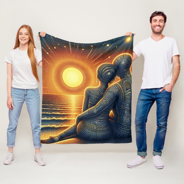 Cobertor De Velo Liebespaar bei Sonnen Untergang am Meer (In Situ)