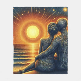 Cobertor De Velo Liebespaar bei Sonnen Untergang am Meer