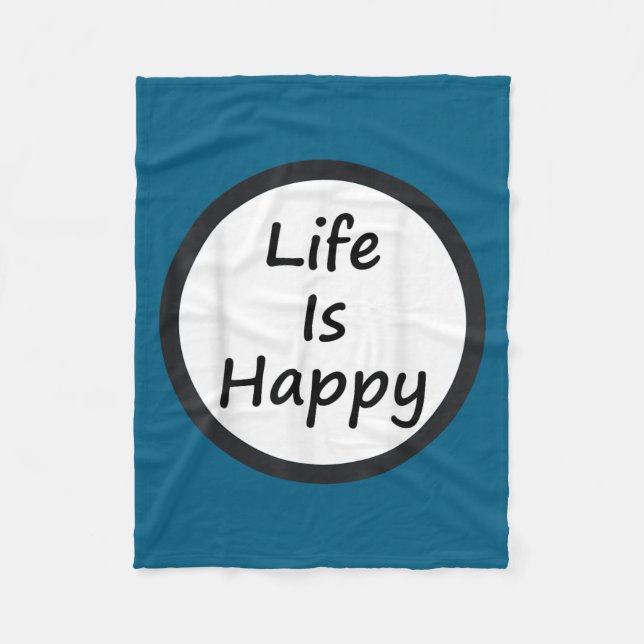 Cobertor De Velo Life Is Happy Shirt  (Frente)