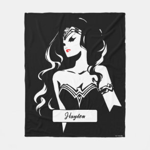 Cobertor De Velo Liga da Justiça   Mulher Maravilha Noir Pop Art