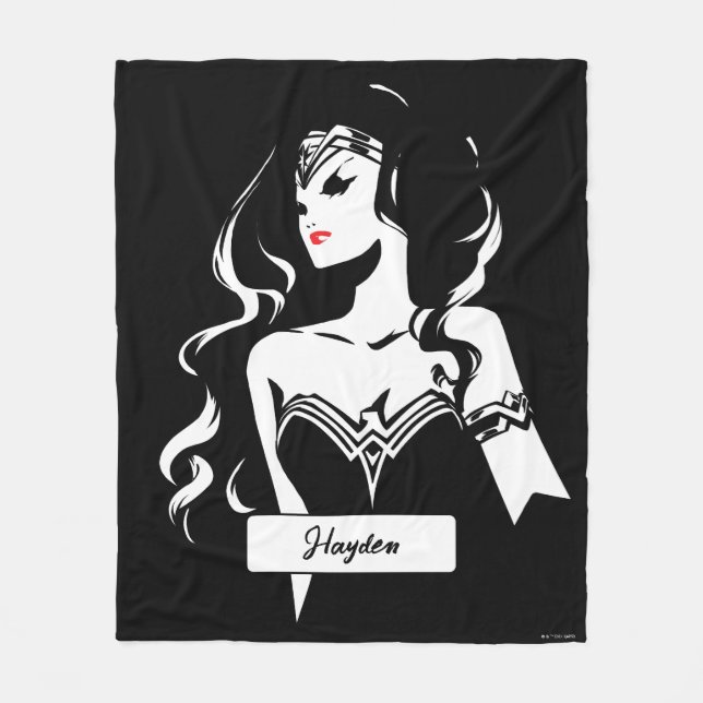 Cobertor De Velo Liga da Justiça | Mulher Maravilha Noir Pop Art (Frente)