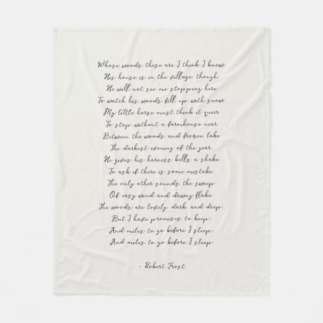 Cobertor De Velo Light Cream Custom Poem Song Lyric Quote  (Frente)