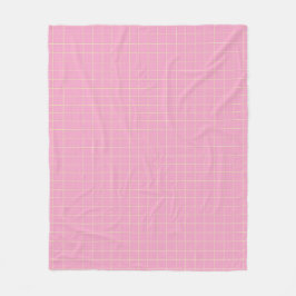 Cobertor De Velo Light Green Cell Pattern Pink Plaid.