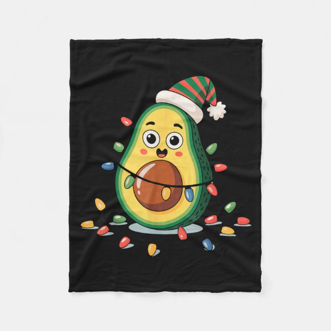 Cobertor De Velo Lighting Avocado Ugly Christmas Sweater Guacamole  (Frente)