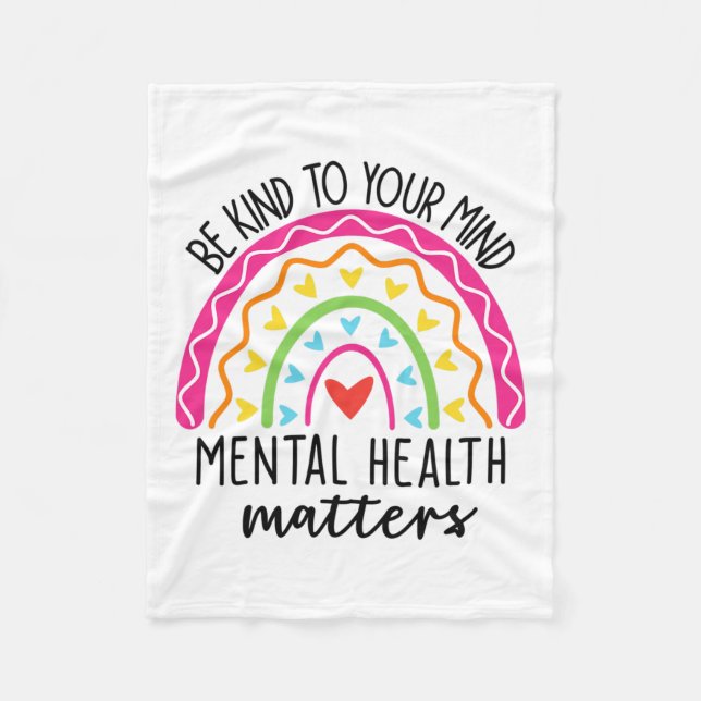 Cobertor De Velo Ligue Para Sua Mente Leopardo Rainbow Mental Healt (Frente)