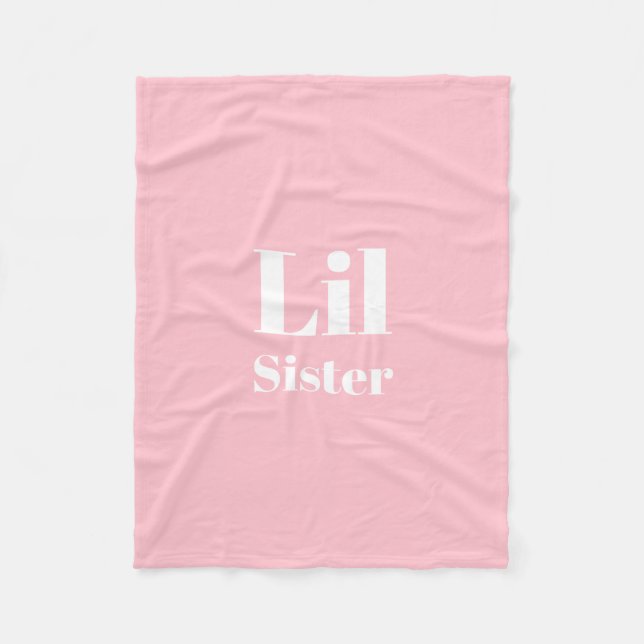 Cobertor De Velo Lil Sister Pink White Girl (Frente)