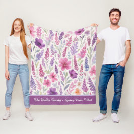 Cobertor De Velo Lila-rosa-romântica Pastel Botânica Primavera Mead