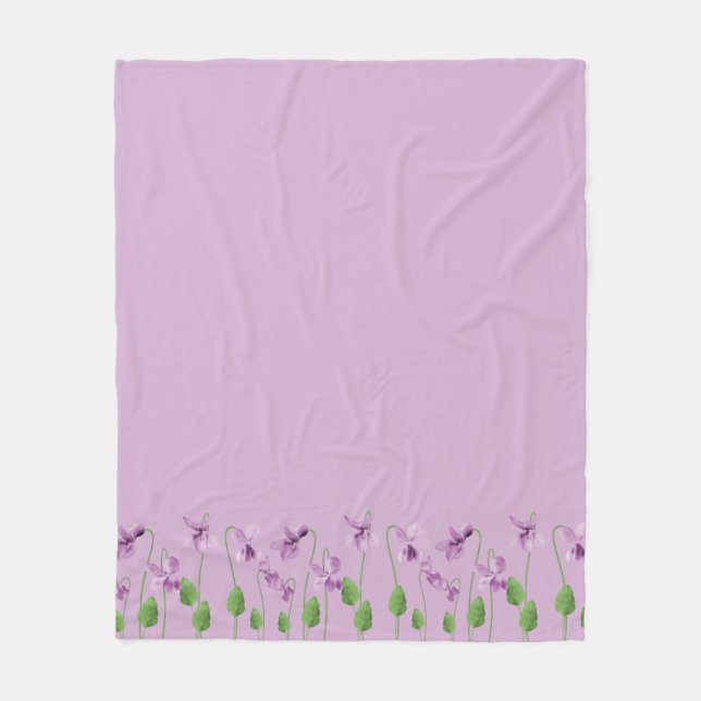 Cobertor De Velo Lilac Floral Fleece Blanket (Frente)