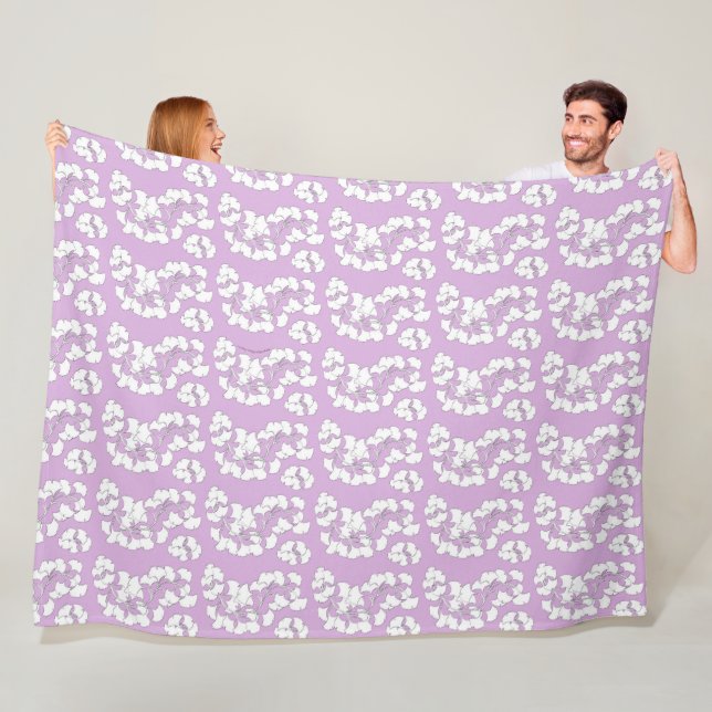 Cobertor De Velo Lilac Ginkgo Biloba Fleece Blanket (In Situ)