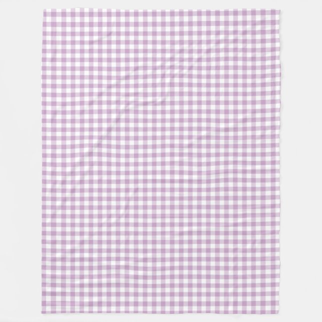 Cobertor De Velo Lilac Purple e White Pastel Gingham Checks (Frente)