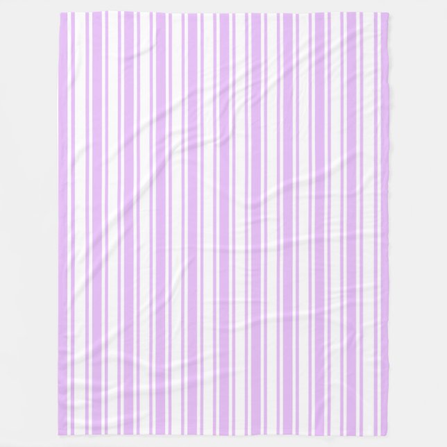 Cobertor De Velo Lilac, púrpura e tiras doces brancas (Frente)
