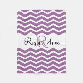 Cobertor De Velo Lilac Roxo/Monograma Branco Nome Keepsasakevron