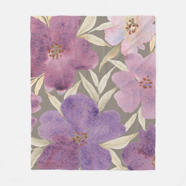 Cobertor De Velo Lilacs on watercolor green background (Frente)