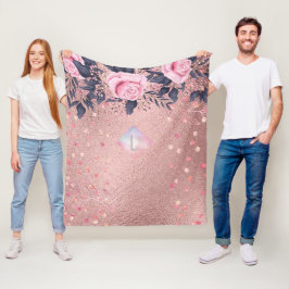 Cobertor De Velo Lilibet Monographic Rosegold Floral ajustado para 