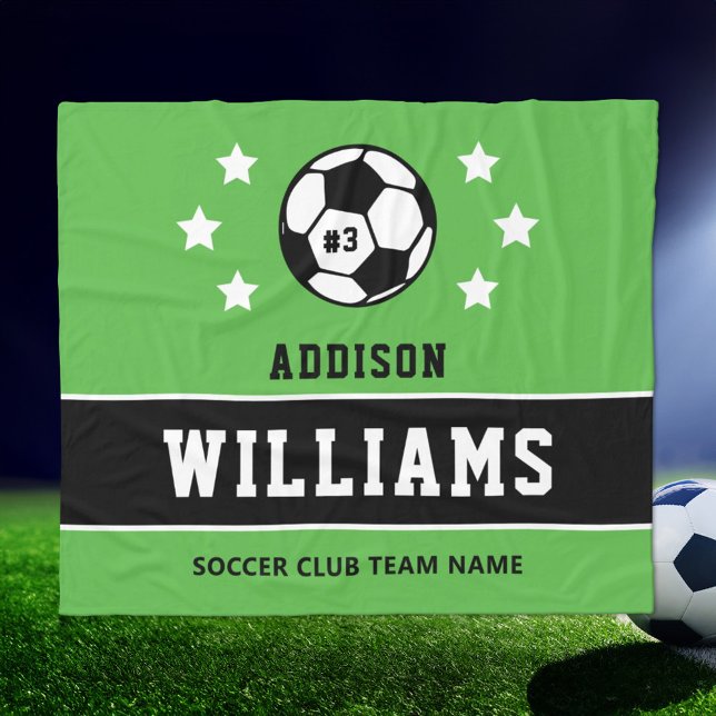 Cobertor De Velo Lima Verde Futebol Nome Número Personalizado (Criador carregado)
