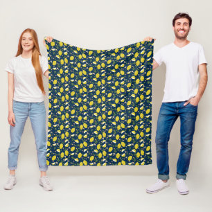 Cobertor De Velo Limão amarelo azul fruto brilhante verão