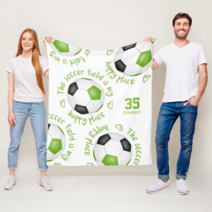 Cobertor De Velo limão de campo de futebol negro, minhas meninas f