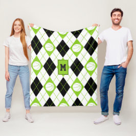 Cobertor De Velo limão negro de basquete branco com tema argyle