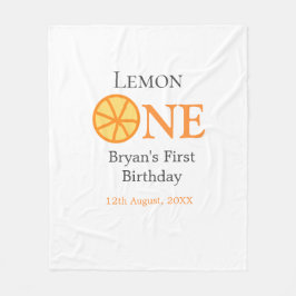 Cobertor De Velo Limão, uma cinza de laranja primeiro aniversario f