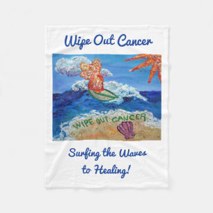 Cobertor De Velo Limpar Cancer Surfing Angel Soft Fleece Blanket