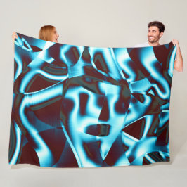 Cobertor De Velo Limpe os tons cianos nas fitas abstrato para cima