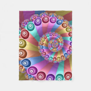 Cobertor De Velo Linda Arco-Íris Colores Abstrato de Arte Fractal