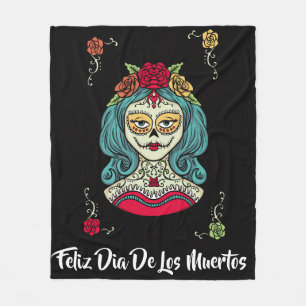 Cobertor De Velo Linda Catrina Feliz Día de Muertos