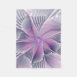 Cobertor De Velo Linda Flor Rosa Arte Abstrato Fractal Moderno