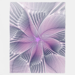 Cobertor De Velo Linda Flor Rosa Arte Abstrato Fractal Moderno