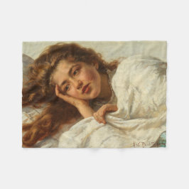 Cobertor De Velo Linda garota deitada na cama com cabelo vermelho