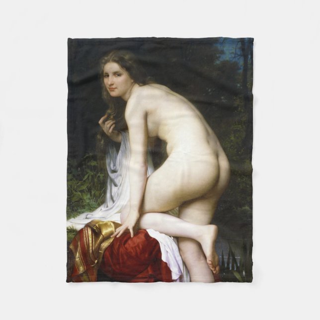 Cobertor De Velo Linda mulher Bather (de Bouguereau) (Frente)