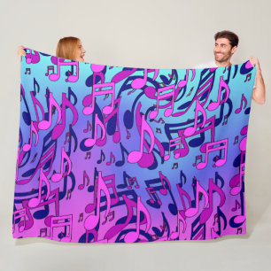 Cobertor De Velo Linda música Aqua Azul Pink - Peça Quente