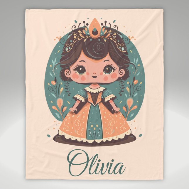 Cobertor De Velo Linda Princesinha Personalizada (Criador carregado)