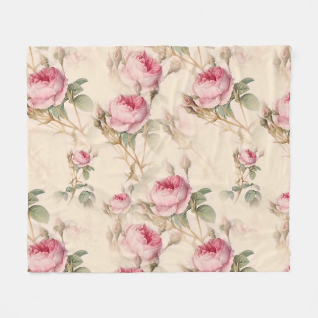 Cobertor De Velo Linda Vintage Floral (Frente (Horizontal))