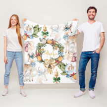 Linda Watercolor Deer Christmas Monogramed